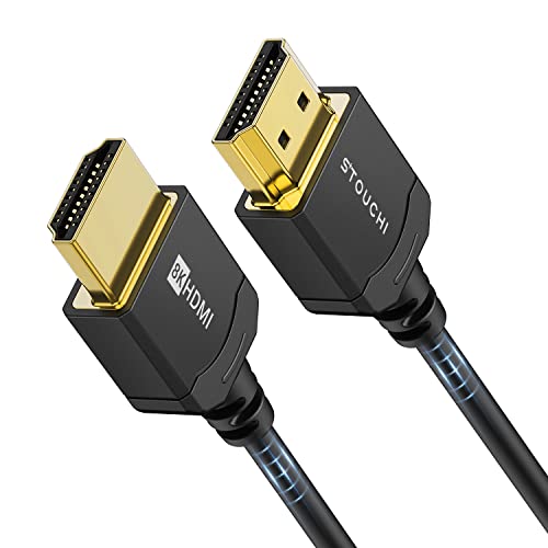 Stouchi Ultradünnes HDMI 2.1 Kabel 8K 0,3M, Hyper Slim HDMI 2.1 Kabel,Extrem Flexibles 8K HDMI Kabel, Unterstützt 10K 8K120 4K120 144 Hz,eARC HDR10 4:4:4 HDCP 2.2&2.3 Dolby Kompatibel mit PS5/Xbox/LG von Stouchi