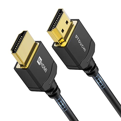 Stouchi Ultradünnes HDMI 2.1 Kabel 8K 0,5M, Hyper Slim HDMI 2.1 Kabel,Extrem Flexibles 8K HDMI Kabel, Unterstützt 10K 8K120 4K120 144 Hz,eARC HDR10 4:4:4 HDCP 2.2&2.3 Dolby Kompatibel mit PS5/Xbox/LG von Stouchi
