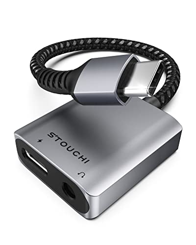 USB C Kopfhörer Adapter und Laden,Stouchi USB Typ C auf 3,5 mm Klinke Aux Adapter,Hi Res DAC,Sicheres 30W Schnellladen,Kompatibel mit i-Phone 15 Pro/Max,Samsung Galaxy S23 S22,iPad Air/Pro/Mini,Pixel von Stouchi