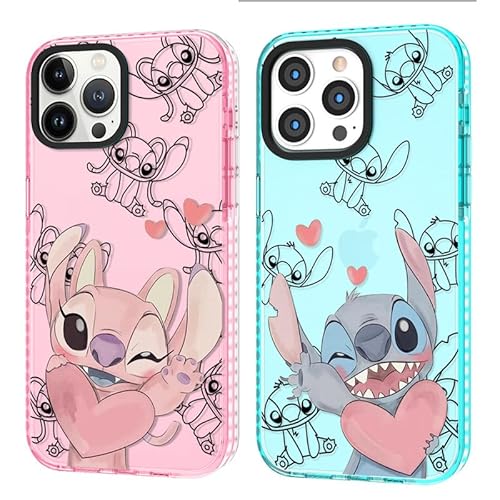 [2 Stück] Schutzhülle für iPhone 11 Hülle 6,1",Stitch Kawaii Niedlich Cartoon Anime Charakter Lustig Muster Design Stoßfest TPU für Frauen und Mädchen Bumper Cover Transparent Handyhülle,G01 von Stradvnaly