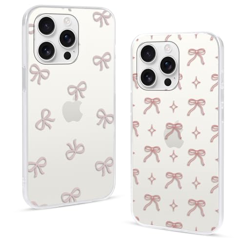 2 Stück Transparent Handyhülle für Xiaomi Redmi 12 4G Hülle 6,79",Cartoon Süß Bogen Schleife Muster Aesthetic Frauen Mädchen Handyhülle Silikon TPU Stoßfest Schutzhülle für Xiaomi Redmi 12 4G,Cartoon von Stradvnaly