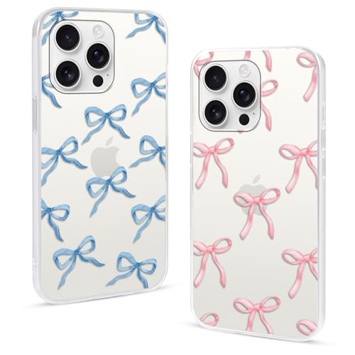 2 Stück Transparent Handyhülle für iPhone 13 iPhone 14 Hülle 6,1",Cartoon Süß Bogen Schleife Muster Aesthetic Frauen Mädchen Handyhülle Silikon TPU Stoßfest Schutzhülle für iPhone 13 iPhone 14,Bow 2 Stück Transparent Handyhülle für iPhone 13 iPhone 14 Hülle 6,1",Cartoon Süß Bogen Schleife Muster Aesthetic Frauen Mädchen Handyhülle Silikon TPU Stoßfest Schutzhülle für iPhone 13 iPhone 14,Bow von Stradvnaly