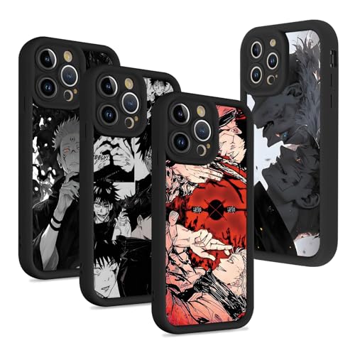 4 Stück Schutzhülle für Samsung Galaxy A34 5G Hülle 6.5 Zoll, Anime Jujutsu Kaisen Gojo Satoru Itadori Yuji Muster Designs Manga für Fan Junge Case Schutz Handyhülle Stoßfest TPU Cartoon Cover von Stradvnaly