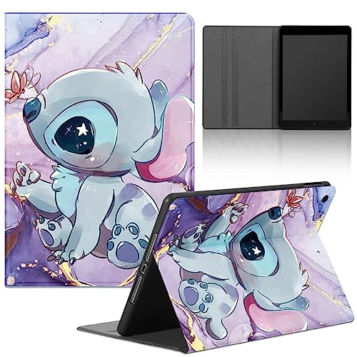 Cartoon Stitch Tablet Hülle für Fire HD 10 2017/2019 10,1",Weiche PU Leder Flip TPU Silicone Cover mit Kawaii Anime Muster Case Ultra Dünn Shockproof Leichte Stand Schwarz Tablet Schutzhülle,06 von Stradvnaly