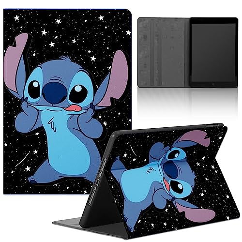 Cartoon Stitch Tablet Hülle für Samsung Galaxy Tab A9 Plus/A9+ 11,0"(SM-X210/SM-X215/SM-X216),PU Leder Flip TPU Silicone Cover mit Kawaii Anime Case Shockproof Leichte Stand Tablet Schutzhülle,01 von Stradvnaly