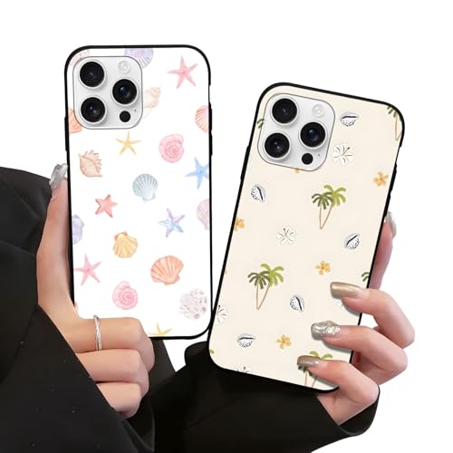 Stradvnaly 2 Stück Handyhülle für Xiaomi 14 5G Hülle 6,36",Cartoon TPU Blume Hülse Strand Muschel Seestern Aesthetic Design Frauen Mädchen Case,Stoßfest Kratzfeste Schutzhülle von Stradvnaly