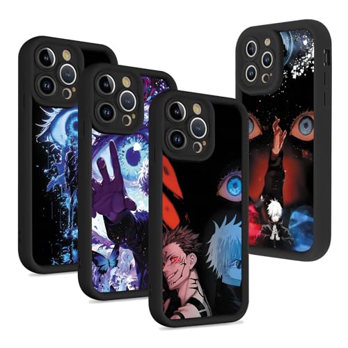 Stradvnaly 4 Stück Schutzhülle für Samsung Galaxy S9 Hülle 5.8 Zoll, Anime Jujutsu Kaisen Gojo Satoru Itadori Yuji Muster Designs Manga für Fan Junge Case Schutz Handyhülle Stoßfest TPU Cartoon Cover von Stradvnaly