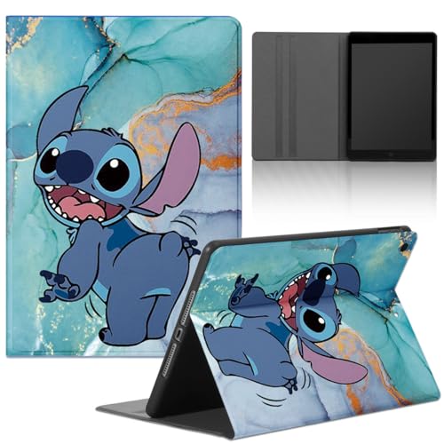 Tablet Hülle für Samsung Galaxy Tab S9 Ultra 14,6" SM-X910/SM-X916B, Anime Stitch Muster Ultradünne PU Leder Flip Schutzhülle TPU Stoßfeste Silicone Cover Verstellbar Ständer Tablet Case,Marmor 02 von Stradvnaly