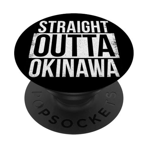 Gerade Outta Okinawa PopSockets Klebender PopGrip von Straight Outta Words