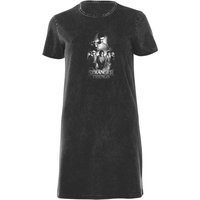 Stranger Things B&W Characters Composition Women's T-Shirt Dress - Black Acid Wash - M von Original Hero
