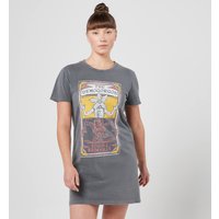 Stranger Things Demogorgon Tarot Card Frauen T-Shirt Dress - Schwarz Acid Wash - L von Stranger Things