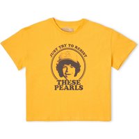Stranger Things Dustin's Pearls Women's Cropped T-Shirt - Mustard - L von Stranger Things