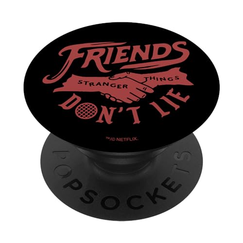 Stranger Things Friends Don't Lie Text Handshake PopSockets mit austauschbarem PopGrip von Stranger Things