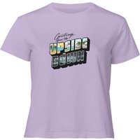 Stranger Things Greetings From The Upside Down Women's Cropped T-Shirt - Lilac - L von Stranger Things