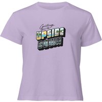 Stranger Things Greetings From The Upside Down Women's Cropped T-Shirt - Lilac - M von Original Hero