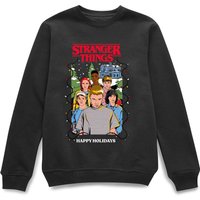 Stranger Things Happy Holidays Weihnachtspullover – Schwarz - S von Stranger Things