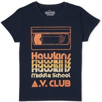 Stranger Things Hawkins AV Club Women's T-Shirt - Navy - L von Stranger Things