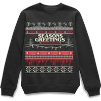 Stranger Things Hawkins Christmas Unisex Weihnachtspullover – Schwarz - M von Stranger Things