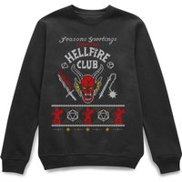Stranger Things Hellfire Club Christmas Weihnachtspullover – Schwarz - XXL von Stranger Things