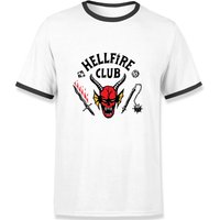 Stranger Things Hellfire Club Unisex Ringer T-Shirt - White/Black - S von Stranger Things