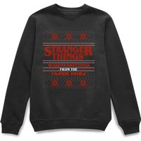 Stranger Things Seasons Greetings From The Upside Down Weihnachtspullover – Schwarz - L von Stranger Things