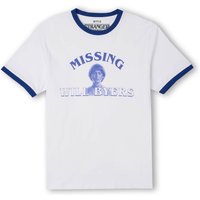 Stranger Things Will Byers' Search Party Unisex Ringer T-Shirt - White / Blue - XXL von Stranger Things