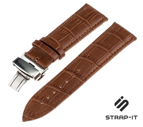 Strap-it Leder Braun - Passend für Samsung Galaxy Watch 42mm - Armband für Smartwatch - Ersatzarmband von Strap-it