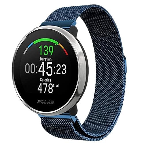 Strap-it Milanese Blau - Passend für Polar Unite & Polar Ignite - Armband für Smartwatch - Ersatzarmband Edelstahl - für Damen und Herren - Zubehör passend für Polar Unite & Polar Ignite von Strap-it