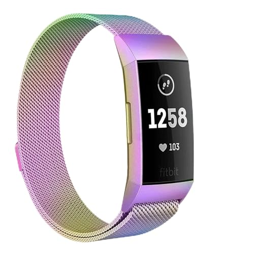 Strap-it Milanese Bunt - Passend für Fitbit Charge 3 & Fitbit Charge 4 - Armband für Smartwatch - Ersatzarmband Edelstahl - für Damen und Herren - Zubehör passend für Fitbit Charge 3 & Fitbit Charge 4 von Strap-it