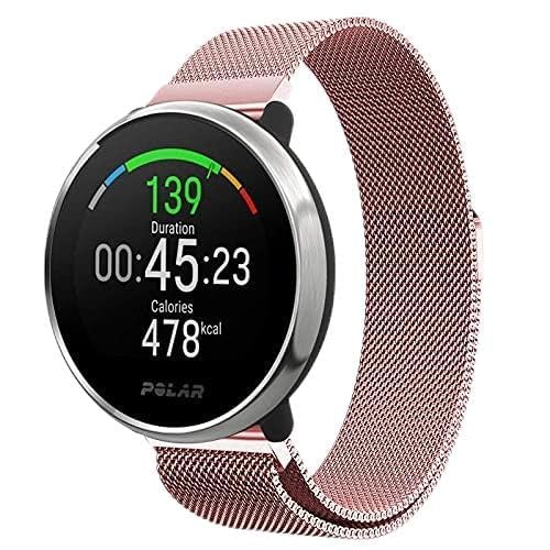 Strap-it Milanese Rosa - Passend für Polar Unite & Polar Ignite - Armband für Smartwatch - Ersatzarmband Edelstahl - für Damen und Herren - Zubehör passend für Polar Unite & Polar Ignite von Strap-it