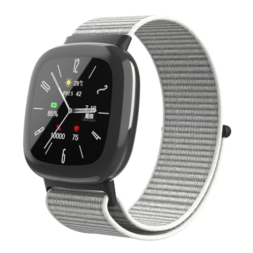 Strap-it Nylonarmband - kompatibel mit - Fitbit Sense 2 - Armband - Muscheln - für Fitbit Versa 4 von Strap-it