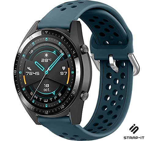 Strap-it Silikonarmband Grün - Passend für Huawei Watch GT & GT 2-42mm - Armband für Smartwatch - Ersatzarmband - 42mm von Strap-it