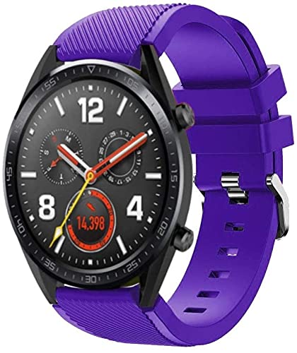 Strap-it Silikonarmband Violett - Passend für Huawei Watch GT & GT 2-46mm - Armband für Smartwatch - Ersatzarmband - 46mm von Strap-it