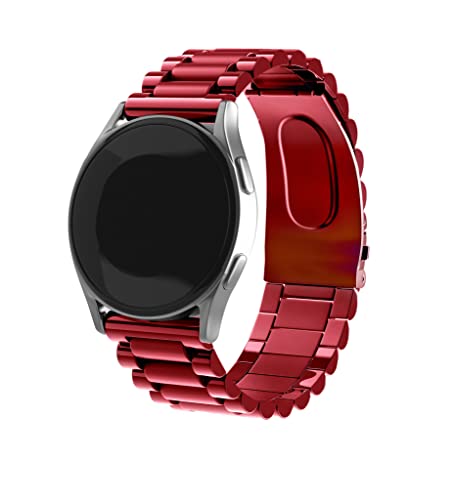 Strap-it Stahlband - weinrot - Passend für Xiaomi Mi Watch Rot von Strap-it