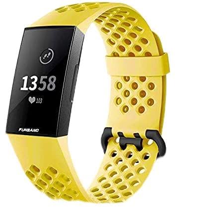 Strap-it silikon Gelb - Passend für Fitbit Charge 3 & Fitbit Charge 4 - Armband für Smartwatch - Ersatzarmband von Strap-it
