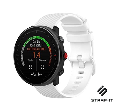 Strap-it silikon Weiß - Passend für Polar Vantage M - Armband für Smartwatch - Ersatzarmband von Strap-it