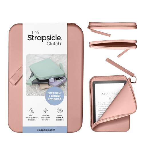 Strapsicle Silikon-Clutch für Kindle und E-Reader, Mehrzweck-Tasche für Handy, Geldbörse und Schlüssel, passend für 15,2 cm (6 Zoll) Kindles, Kobos, Nook, 17,3 cm (6 Zoll), Paperwhite, iPad Mini 6, von Strapsicle