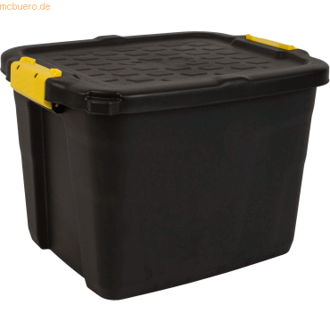 5 x strata Aufbewahrungsbox 42l HW443 schwarz / gelb von Strata