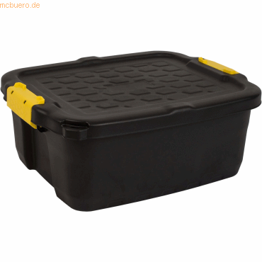 7 x strata Aufbewahrungsbox 24l HW444 schwarz / gelb von Strata