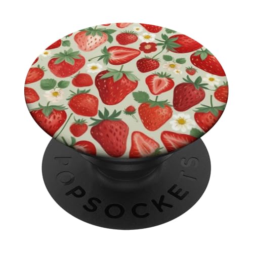 Niedliches Erdbeermuster PopSockets Klebender PopGrip Niedliches Erdbeermuster PopSockets Klebender PopGrip von Strawberry Phone Popper