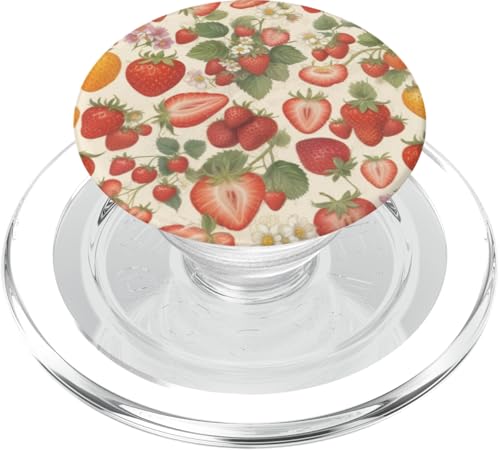 Niedliches Erdbeermuster PopSockets PopGrip für MagSafe Niedliches Erdbeermuster PopSockets PopGrip für MagSafe von Strawberry Phone Popper