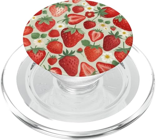 Niedliches Erdbeermuster PopSockets PopGrip für MagSafe Niedliches Erdbeermuster PopSockets PopGrip für MagSafe von Strawberry Phone Popper