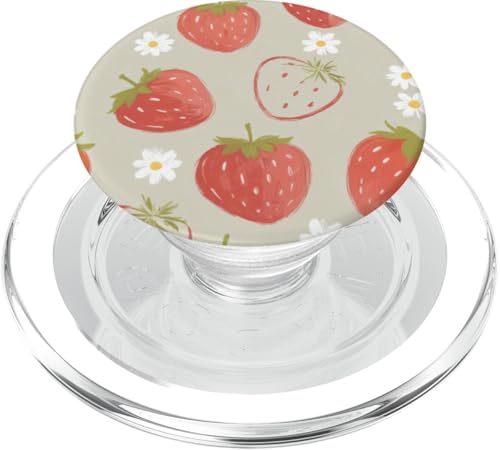 Niedliches Erdbeermuster PopSockets PopGrip für MagSafe Niedliches Erdbeermuster PopSockets PopGrip für MagSafe von Strawberry Phone Popper