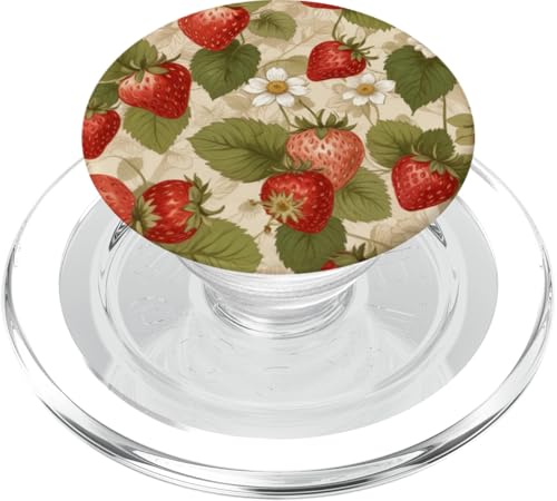 Niedliches Erdbeermuster PopSockets PopGrip für MagSafe Niedliches Erdbeermuster PopSockets PopGrip für MagSafe von Strawberry Phone Popper