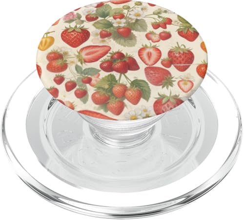 Niedliches Erdbeermuster PopSockets PopGrip für MagSafe Niedliches Erdbeermuster PopSockets PopGrip für MagSafe von Strawberry Phone Popper