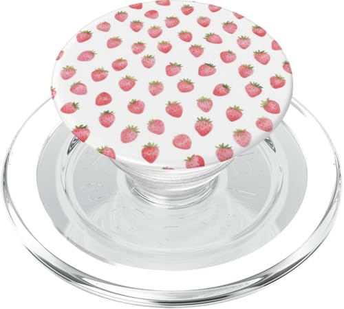 Niedliches Erdbeermuster PopSockets PopGrip für MagSafe von Strawberry Phone Popper