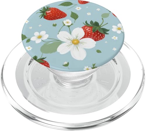 Niedliches Erdbeermuster PopSockets PopGrip für MagSafe Niedliches Erdbeermuster PopSockets PopGrip für MagSafe von Strawberry Phone Popper