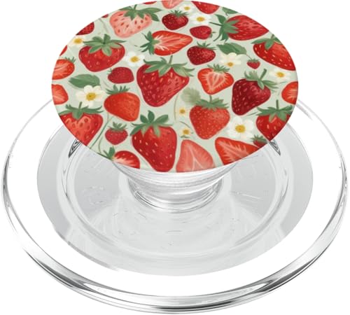 Niedliches Erdbeermuster PopSockets PopGrip für MagSafe Niedliches Erdbeermuster PopSockets PopGrip für MagSafe von Strawberry Phone Popper