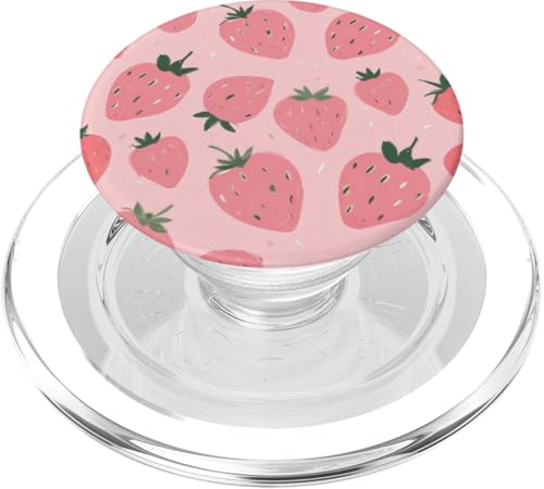 Süßes rosa Erdbeermuster PopSockets PopGrip für MagSafe Süßes rosa Erdbeermuster PopSockets PopGrip für MagSafe von Strawberry Phone Popper
