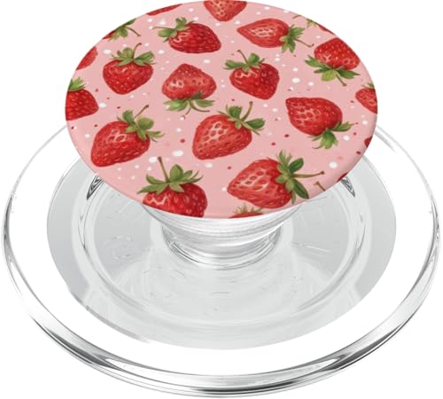 Süßes rosa Erdbeermuster PopSockets PopGrip für MagSafe Süßes rosa Erdbeermuster PopSockets PopGrip für MagSafe von Strawberry Phone Popper